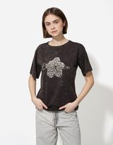 T-shirt - Print - donkergrijs