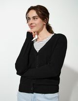 Giacca in maglia - Scollo a V - nero