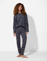 Spodnji del pižame - Potisk po celotni površini - temno siva