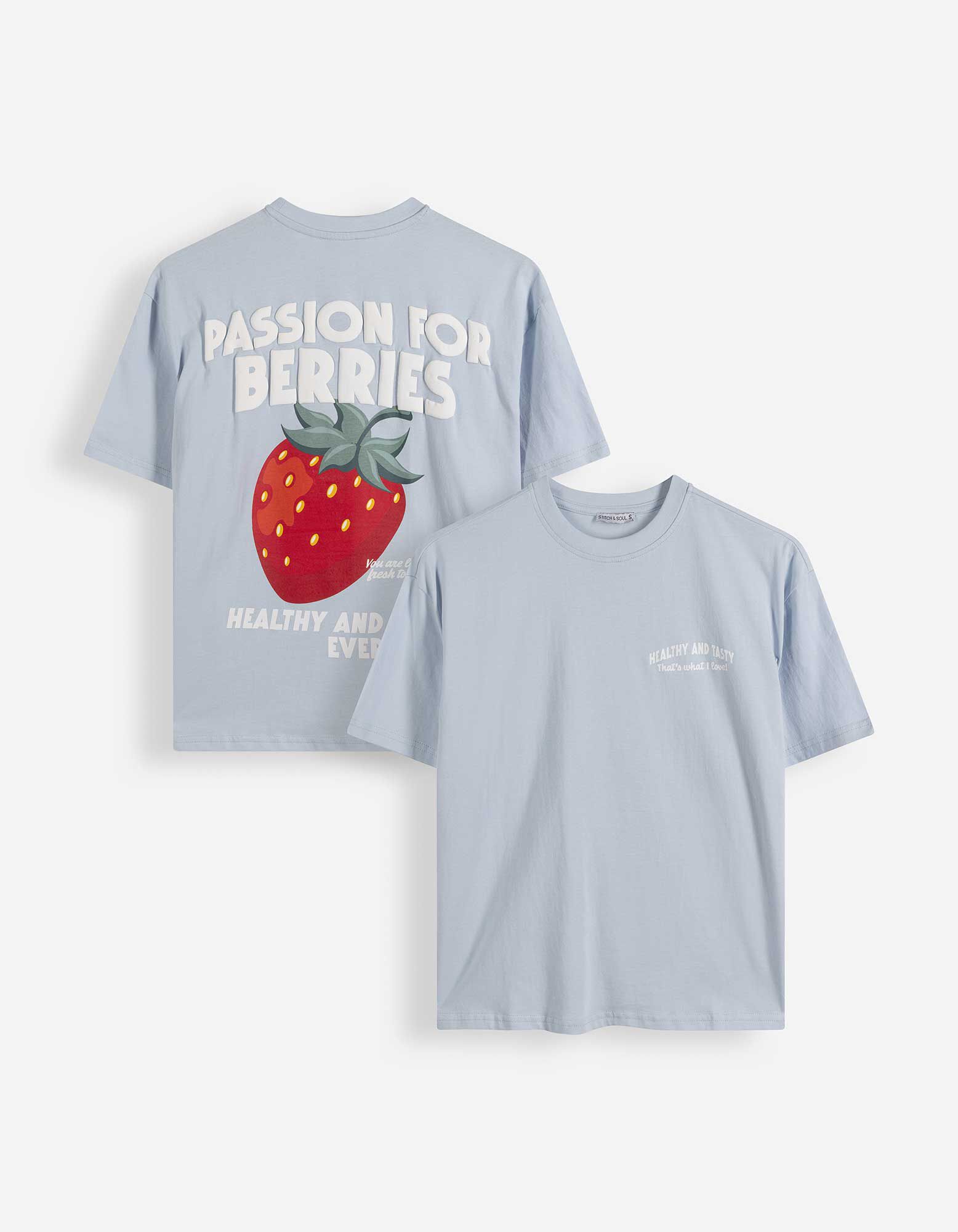 T-Shirt - Print - blau