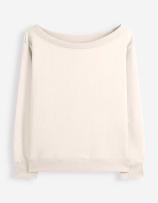 Sweatshirt - Schulterfrei - Hellgelb