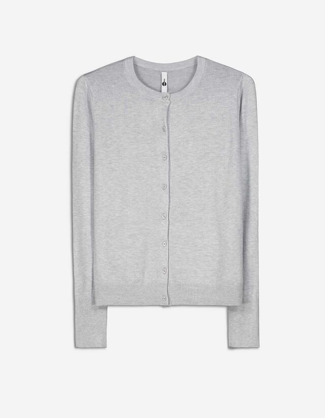 rozpinany sweter - LENZING™ ECOVERO™ - szary