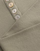 Langarmshirt - Zierkn&ouml;pfe - Khaki