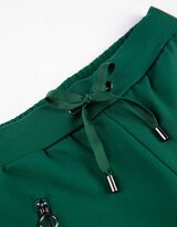 &Scaron;portne hlače - Zatezna vrvica na spodnjem robu - temno zelena