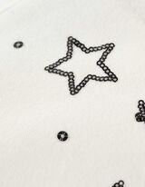 Sweatshirt - Ziersteine - weiß