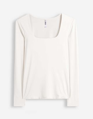 Maglia a manica lunga - Slim Fit - bianco