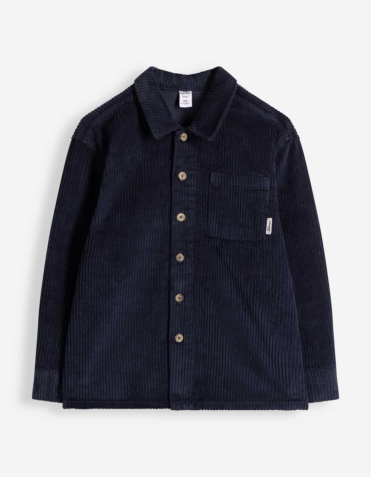 Chemise - Velours c&ocirc;tel&eacute; - bleu fonc&eacute;