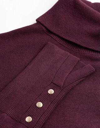 Strickpullover - Rollkragen - Lila