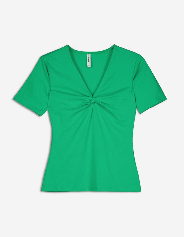 T-shirt - Scollo a V - verde
