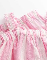 Set aus Top und Hose - Streifen - Pink