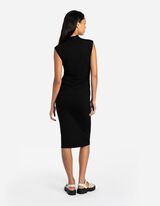 Midi haljina - S nagla&scaron;enim oblinama - crna