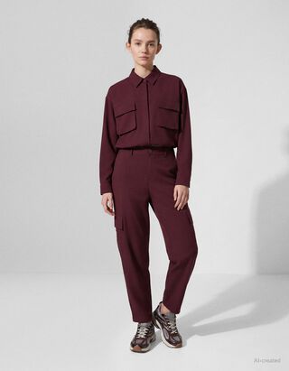 Cargohose - Pattentaschen - Lila
