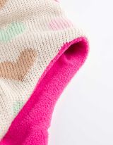 Muts met pompon - Koord - beige