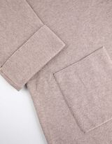 Ilgas kardiganas - Rankovės su užlenkimu - smelio spalvos