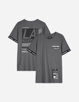 T-shirt - Tylny nadruk - ciemny szary