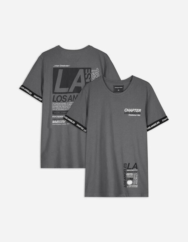 T-shirt - Tylny nadruk - ciemny szary