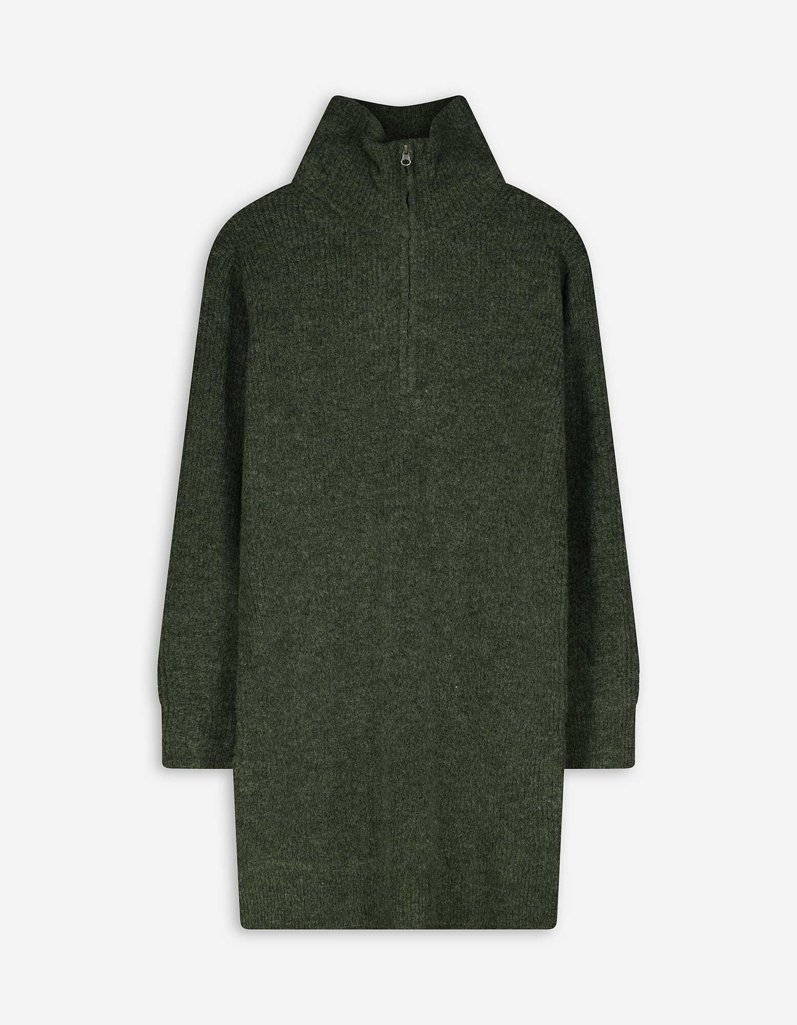 Kleid - Rollkragen - Dunkelgr&uuml;n