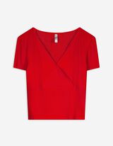 T-Shirt - Wickeloptik - rot