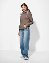 Sweatjacke - Print - beige