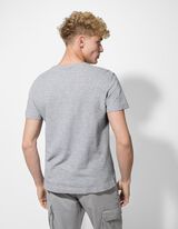 T-Shirt - Knopfleiste - grau