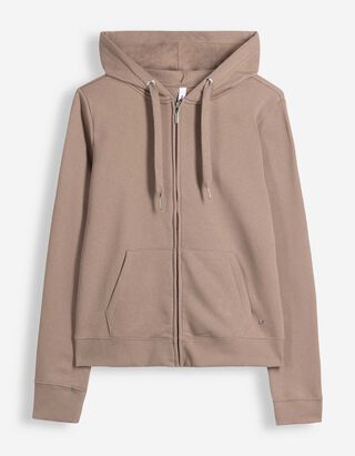 Sweatjacke - Regular Fit - Braun