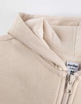 Tepláková bunda - Predné vrecko - bezova