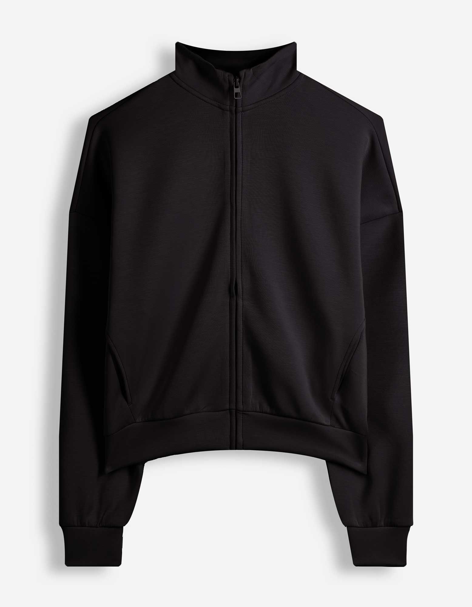 Sweatjacke - Soft-Touch - Schwarz