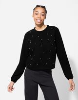 Maglia - Perle decorative - nero