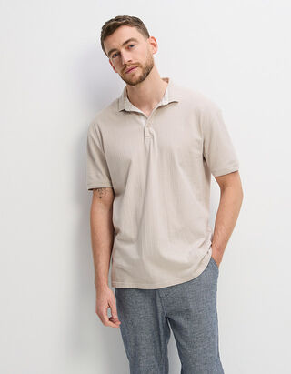Poloshirt - einfarbig - beige