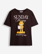T-shirt - Garfield - Donkerbruin