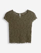 T-Shirt - Muschelsaum - Khaki