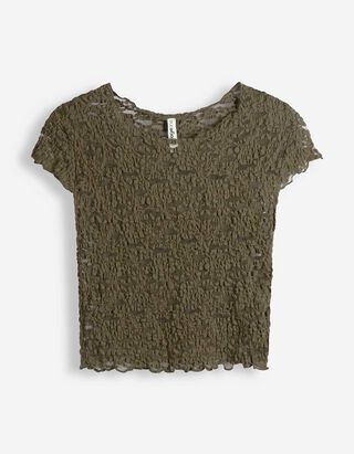 T-Shirt - Muschelsaum - Khaki