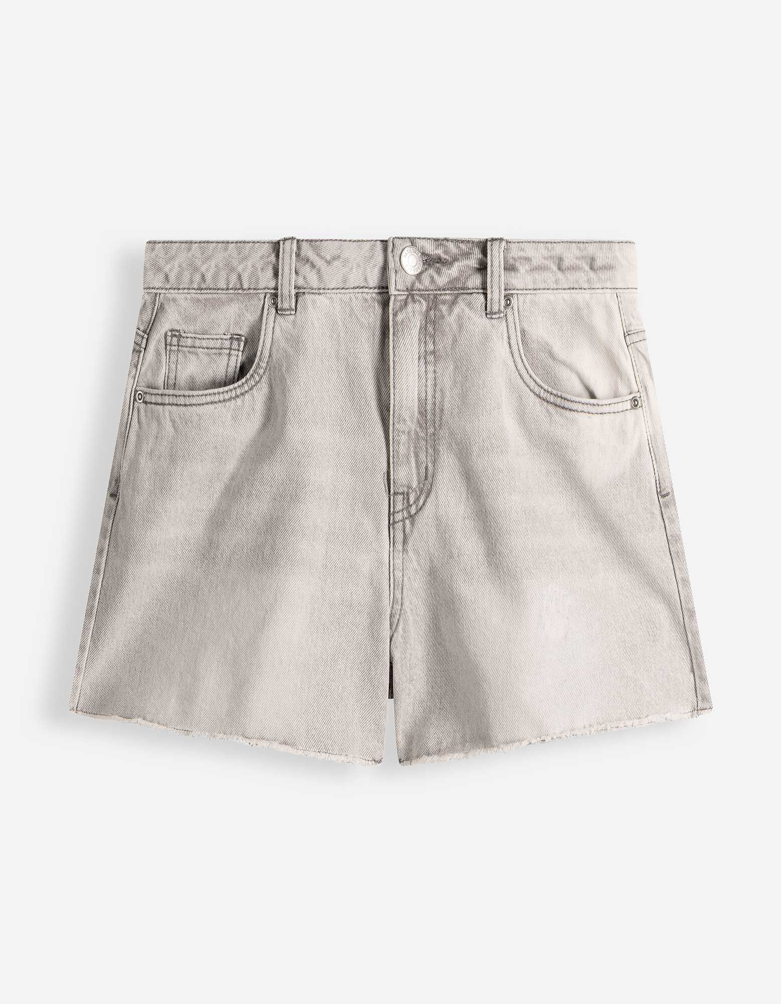 Jeansshorts - Denim - grau