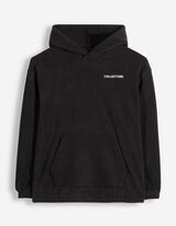Fleecepullover - Oversized Fit - Schwarz