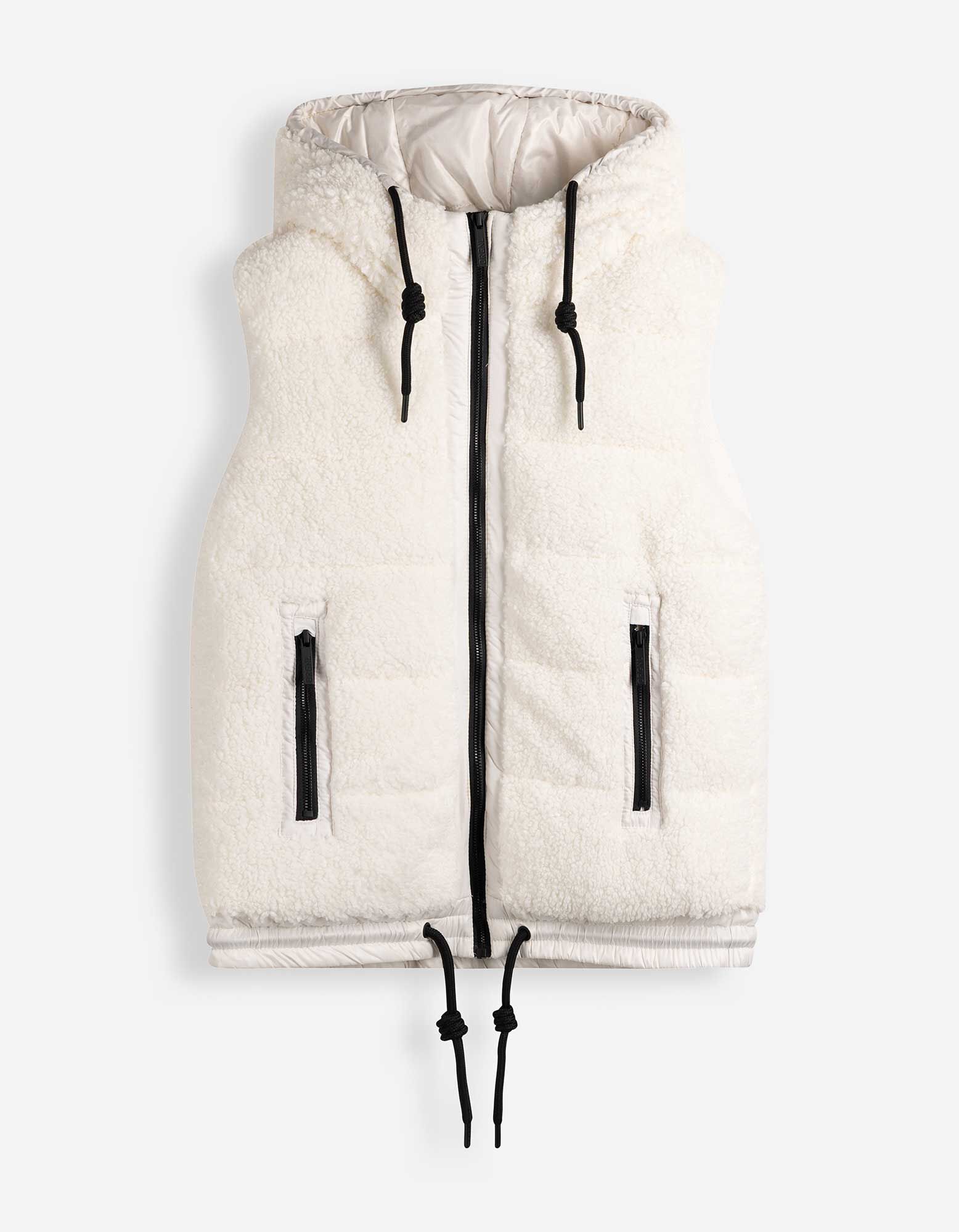 Steppweste - Material-Mix - Off-White