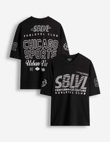 T-Shirt - V-Ausschnitt - schwarz