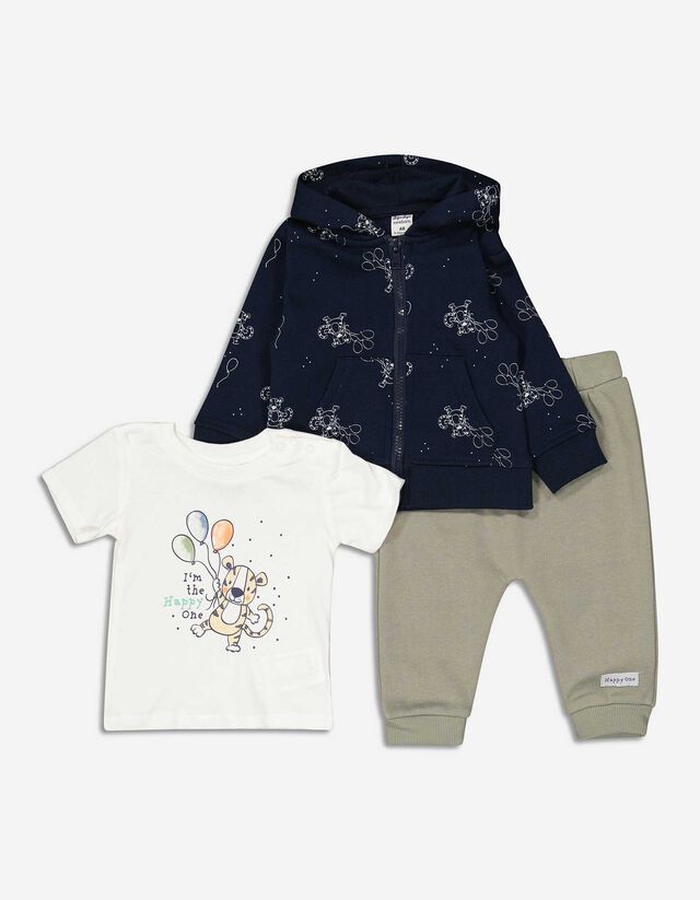 Set tricou și pantaloni - Imprimeu - Albastru inchis
