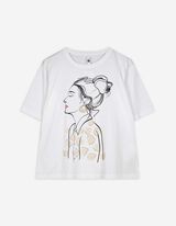 T-Shirt - Stickereien - weiß