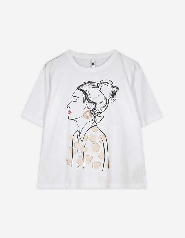 T-Shirt - Stickereien - weiß