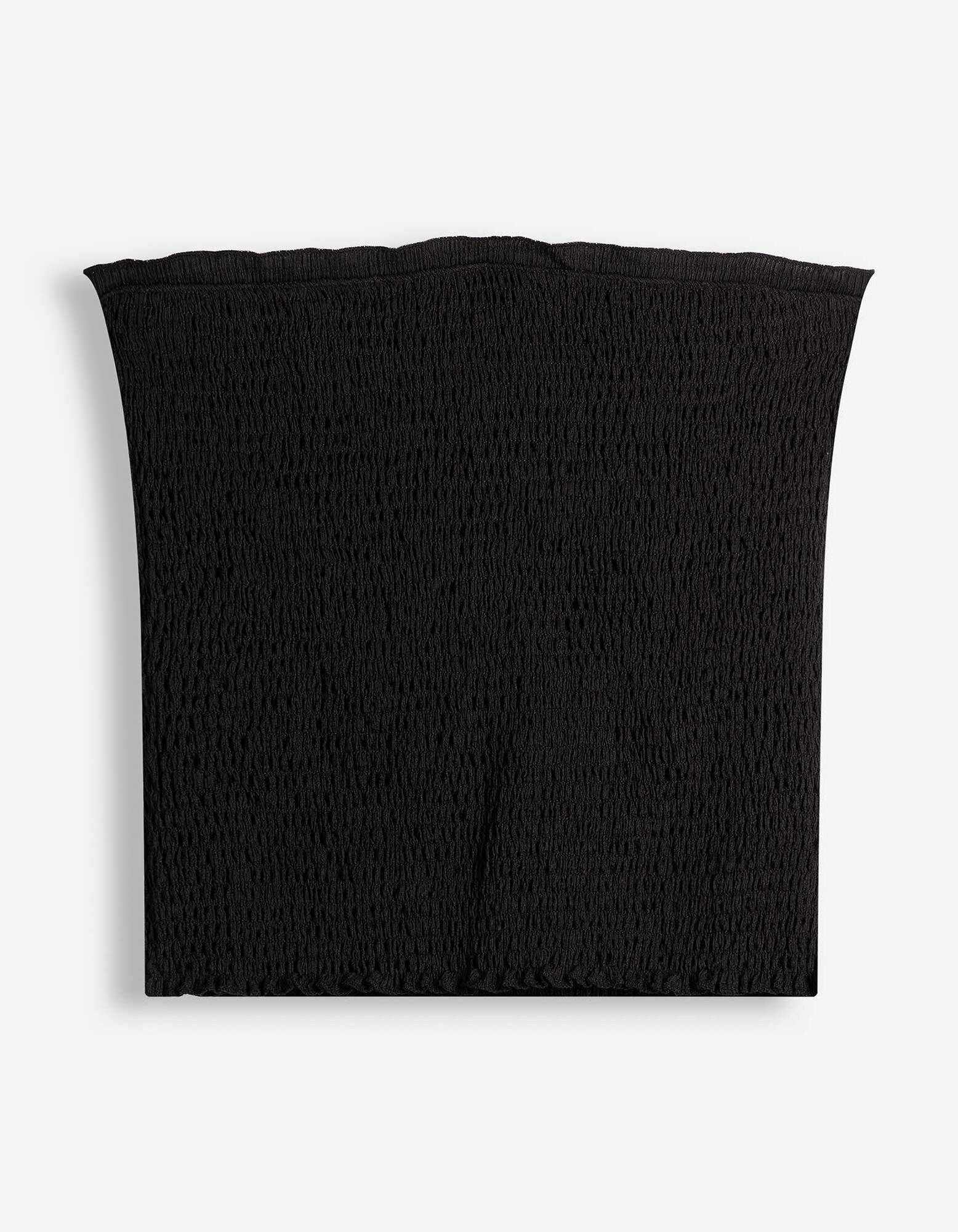 Top - Crinkle-Optik - Schwarz