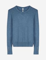 Strickpullover - Zierknöpfe - dunkelblau