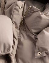 Steppjacke - Abnehmbarer Kunstpelz - Beige