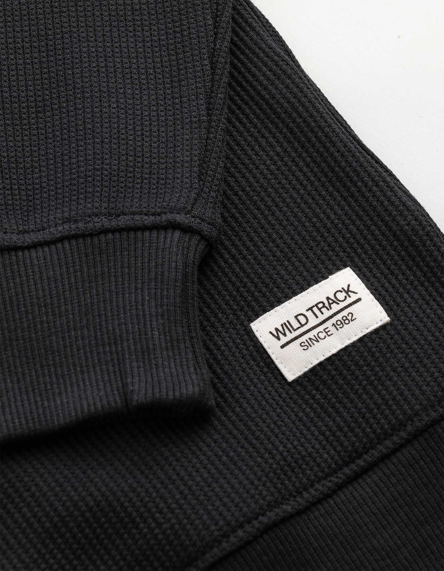 Sweatshirt - Waffelstruktur - Dunkelgrau