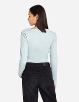 Shirt - Rippenstruktur - grün