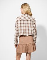 Bluse - Karomuster - hellbraun