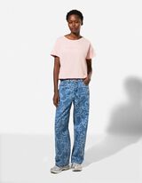 T-shirt - hafty - rozowy