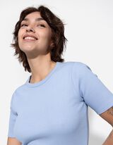 Tricou - Structură cu nervuri - Albastru deschis