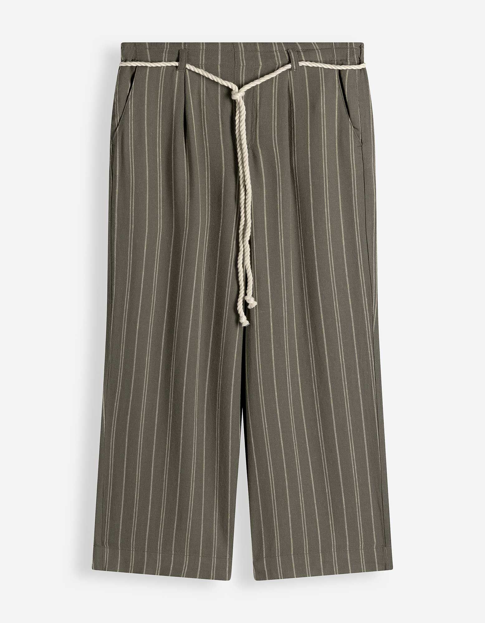 Culotte - Leinen-Optik - Gr&uuml;n