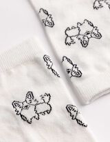 Ponožky - Vzor po cel&eacute; plo&scaron;e - b&iacute;l&aacute;