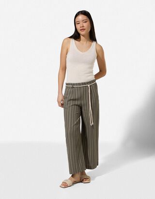 Culotte - Leinen-Optik - gr&uuml;n